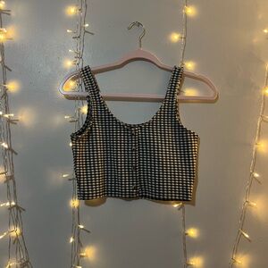 Aeropostale Black and White Gingham Crop Top